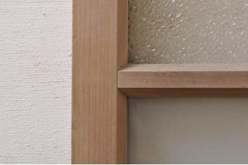 アンティーク建具　大正ロマン　レトロな空間作りにおすすめなガラス扉1枚(ガラス窓、木製扉、嵌め殺し、FIX窓、フィックス)(R-068312)