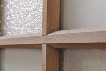 アンティーク建具　大正ロマン　レトロな空間作りにおすすめなガラス扉1枚(ガラス窓、木製扉、嵌め殺し、FIX窓、フィックス)(R-068312)