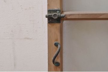 アンティーク建具　大正ロマン　レトロな空間作りにおすすめなガラス扉1枚(ガラス窓、木製扉、嵌め殺し、FIX窓、フィックス)(R-068312)