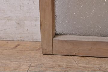アンティーク建具　大正ロマン　レトロな空間作りにおすすめなガラス扉1枚(ガラス窓、木製扉、嵌め殺し、FIX窓、フィックス)(R-068312)