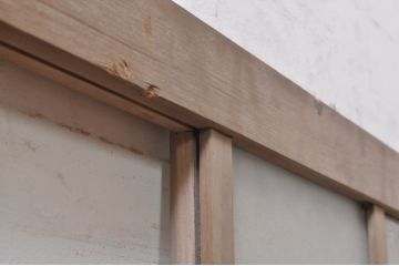 アンティーク建具　大正ロマン　レトロな空間作りにおすすめなガラス扉1枚(ガラス窓、木製扉、嵌め殺し、FIX窓、フィックス)(R-068312)