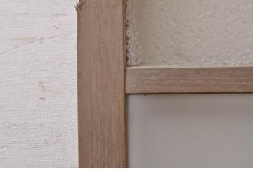 アンティーク建具　大正ロマン　レトロな空間作りにおすすめなガラス扉1枚(ガラス窓、木製扉、嵌め殺し、FIX窓、フィックス)(R-068312)