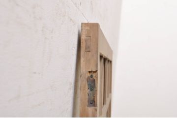 アンティーク建具　大正ロマン　レトロな空間作りにおすすめなガラス扉1枚(ガラス窓、木製扉、嵌め殺し、FIX窓、フィックス)(R-068312)