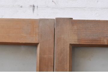 アンティーク建具　大正ロマンの雰囲気を高めるガラス窓2枚セット(引き戸、ガラス戸)(R-068313)