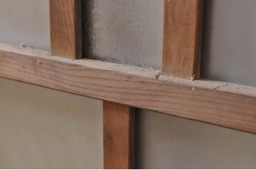 アンティーク建具　大正ロマンの雰囲気を高めるガラス窓2枚セット(引き戸、ガラス戸)(R-068313)