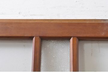 アンティーク建具　大正ロマン　腰抜欅(ケヤキ)材　ノスタルジックな雰囲気漂う幅広ガラス戸1枚(引き戸)(R-068314)