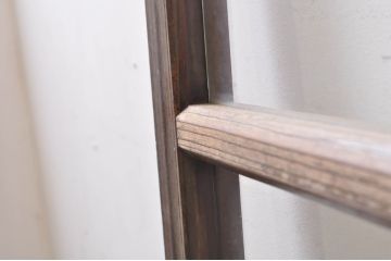 アンティーク建具　大正ロマン　腰抜欅(ケヤキ)材　ノスタルジックな雰囲気漂う幅広ガラス戸1枚(引き戸)(R-068314)