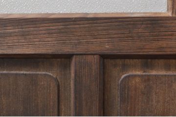 アンティーク建具　大正ロマン　腰抜欅(ケヤキ)材　ノスタルジックな雰囲気漂う幅広ガラス戸1枚(引き戸)(R-068314)
