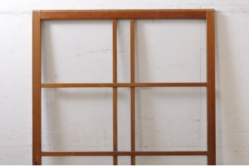 アンティーク建具　大正ロマン　腰抜欅(ケヤキ)材　ノスタルジックな雰囲気漂う幅広ガラス戸1枚(引き戸)(R-068314)