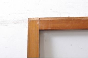 アンティーク建具　大正ロマン　腰抜欅(ケヤキ)材　ノスタルジックな雰囲気漂う幅広ガラス戸1枚(引き戸)(R-068314)