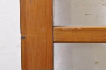 アンティーク建具　大正ロマン　腰抜欅(ケヤキ)材　ノスタルジックな雰囲気漂う幅広ガラス戸1枚(引き戸)(R-068314)