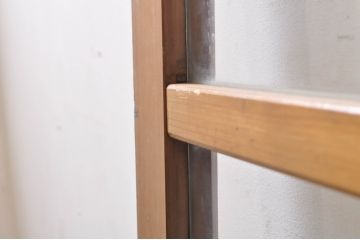 アンティーク建具　大正ロマン　腰抜欅(ケヤキ)材　ノスタルジックな雰囲気漂う幅広ガラス戸1枚(引き戸)(R-068314)