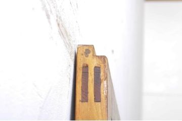 アンティーク建具　大正ロマン　腰抜欅(ケヤキ)材　ノスタルジックな雰囲気漂う幅広ガラス戸1枚(引き戸)(R-068314)