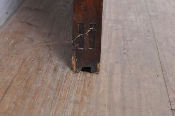 アンティーク建具　大正ロマン　腰抜欅(ケヤキ)材　ノスタルジックな雰囲気漂う幅広ガラス戸1枚(引き戸)(R-068314)