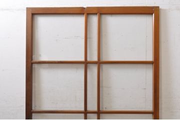 アンティーク建具　大正ロマン　腰抜欅(ケヤキ)材　ノスタルジックな雰囲気漂う幅広ガラス戸1枚(引き戸)(R-068315)