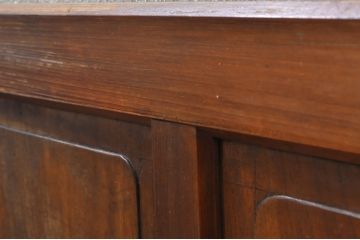 アンティーク建具　大正ロマン　腰抜欅(ケヤキ)材　ノスタルジックな雰囲気漂う幅広ガラス戸1枚(引き戸)(R-068315)
