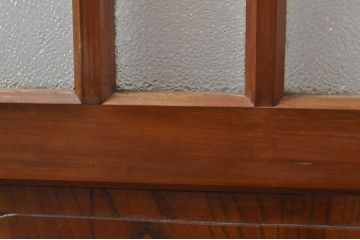 アンティーク建具　大正ロマン　腰抜欅(ケヤキ)材　ノスタルジックな雰囲気漂う幅広ガラス戸1枚(引き戸)(R-068315)