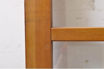 アンティーク建具　大正ロマン　腰抜欅(ケヤキ)材　ノスタルジックな雰囲気漂う幅広ガラス戸1枚(引き戸)(R-068315)