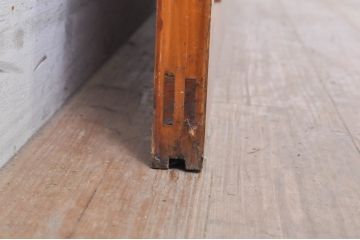 アンティーク建具　大正ロマン　腰抜欅(ケヤキ)材　ノスタルジックな雰囲気漂う幅広ガラス戸1枚(引き戸)(R-068315)