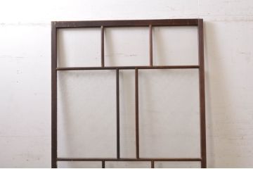 アンティーク建具　大正ロマン　温かみのある木味が魅力的な幅広ガラス戸1枚(引き戸)(R-068316)