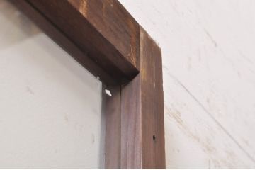 アンティーク建具　大正ロマン　温かみのある木味が魅力的な幅広ガラス戸1枚(引き戸)(R-068316)