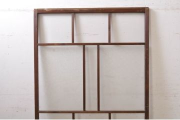 アンティーク建具　大正ロマン　温かみのある木味が魅力的な幅広ガラス戸1枚(引き戸)(R-068316)