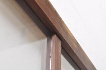 アンティーク建具　大正ロマン　温かみのある木味が魅力的な幅広ガラス戸1枚(引き戸)(R-068316)