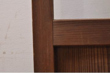 アンティーク建具　大正ロマン　温かみのある木味が魅力的な幅広ガラス戸1枚(引き戸)(R-068316)