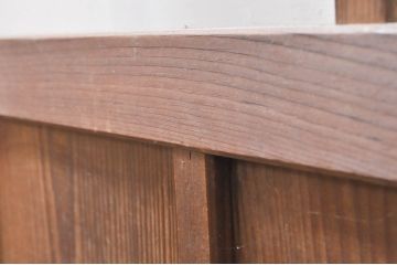アンティーク建具　大正ロマン　温かみのある木味が魅力的な幅広ガラス戸1枚(引き戸)(R-068316)