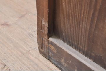 アンティーク建具　大正ロマン　温かみのある木味が魅力的な幅広ガラス戸1枚(引き戸)(R-068316)