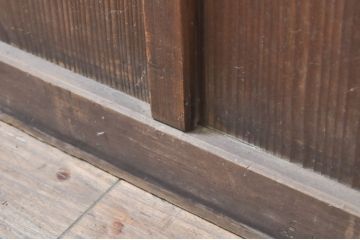 アンティーク建具　大正ロマン　温かみのある木味が魅力的な幅広ガラス戸1枚(引き戸)(R-068316)