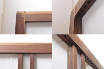 アンティーク建具　上手物!!　大正ロマンなお部屋作りにおすすめな格子入りガラス戸4枚セット(引き戸)(R-068318)
