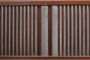 アンティーク建具　上手物!!　大正ロマンなお部屋作りにおすすめな格子入りガラス戸4枚セット(引き戸)(R-068318)