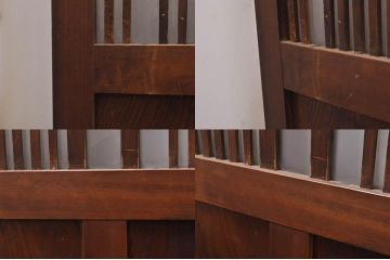 アンティーク建具　上手物!!　大正ロマンなお部屋作りにおすすめな格子入りガラス戸4枚セット(引き戸)(R-068318)