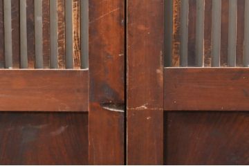 アンティーク建具　上手物!!　大正ロマンなお部屋作りにおすすめな格子入りガラス戸4枚セット(引き戸)(R-068318)