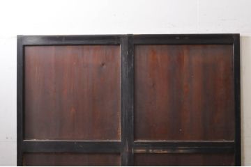 アンティーク建具　シックな空間作りにおすすめな帯戸2枚セット(引き戸、板戸)(R-068319)