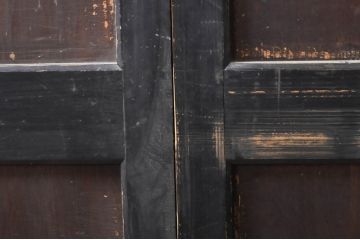 アンティーク建具　シックな空間作りにおすすめな帯戸2枚セット(引き戸、板戸)(R-068319)