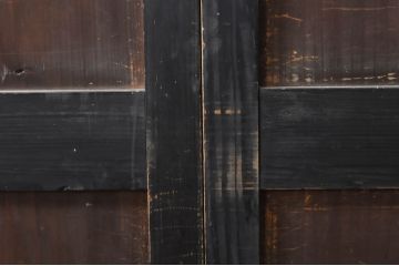 アンティーク建具　シックな空間作りにおすすめな帯戸2枚セット(引き戸、板戸)(R-068319)