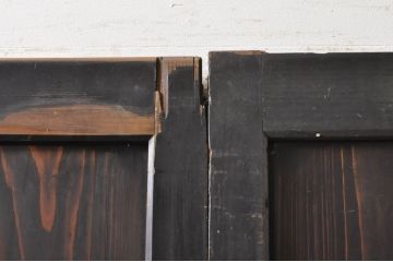 アンティーク建具　シックな空間作りにおすすめな帯戸2枚セット(引き戸、板戸)(R-068320)