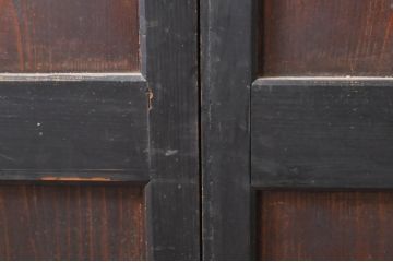 アンティーク建具　シックな空間作りにおすすめな帯戸2枚セット(引き戸、板戸)(R-068321)