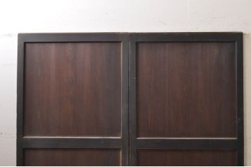 アンティーク建具　シックな空間作りにおすすめな帯戸2枚セット(引き戸、板戸)(R-068324)