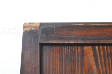 アンティーク建具　和の趣溢れる格子帯戸2枚セット(引き戸、格子戸)(R-068325)