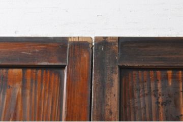 アンティーク建具　和の趣溢れる格子帯戸2枚セット(引き戸、格子戸)(R-068325)