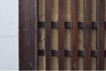 アンティーク建具　和の趣溢れる格子帯戸2枚セット(引き戸、格子戸)(R-068325)