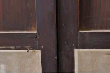 アンティーク建具　和の趣溢れる格子帯戸2枚セット(引き戸、格子戸)(R-068325)
