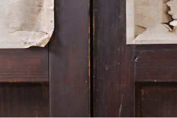 アンティーク建具　和の趣溢れる格子帯戸2枚セット(引き戸、格子戸)(R-068325)