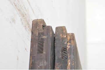 アンティーク建具　和の趣溢れる格子帯戸2枚セット(引き戸、格子戸)(R-068325)