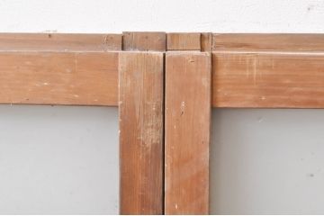 アンティーク建具　大正ロマン　どこか懐かしい雰囲気漂うガラス窓2枚セット(引き戸、ガラス戸)(R-068326)