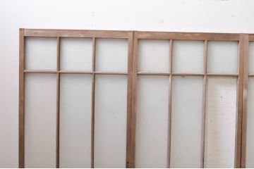 アンティーク建具　大正ロマン　どこか懐かしい雰囲気漂うガラス窓4枚セット(引き戸、ガラス戸)(R-068327)