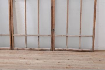 アンティーク建具　大正ロマン　どこか懐かしい雰囲気漂うガラス窓4枚セット(引き戸、ガラス戸)(R-068327)